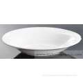 ivory creamy pure white design brand print oval bowl